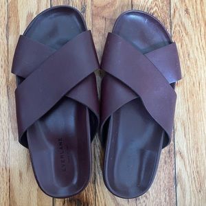Everlane Form Crossover Sandal Burgandy 7